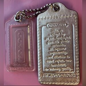 Coach Gold Creed Hang Tag With Clear Hang Tag 2pc Set